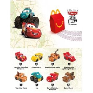 MCDONALD'S  PIXAR CARS ON THE ROAD #2 CRUZ RAMIREZ #7 CAVE LIGHTNING McQueen NEW